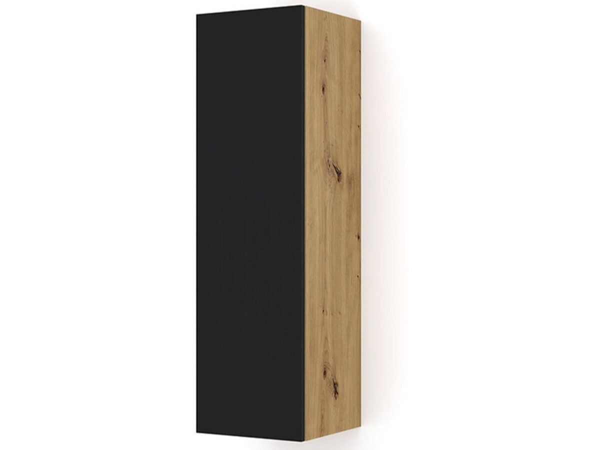Szafka Elsa Wisząca Dąb Artisan Czarny Mat