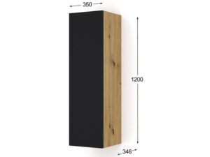 miniaturka Szafka Elsa Wisząca Dąb Artisan Czarny Mat