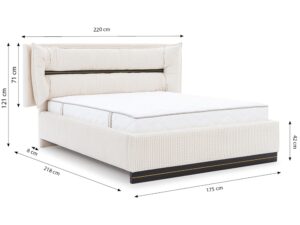 miniaturka Łóżko CARMELLO z Dekoracyjnym Zagłówkiem