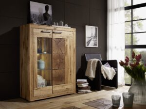 miniaturka Kredens Lux Dębowy Mebel do Przechowywania