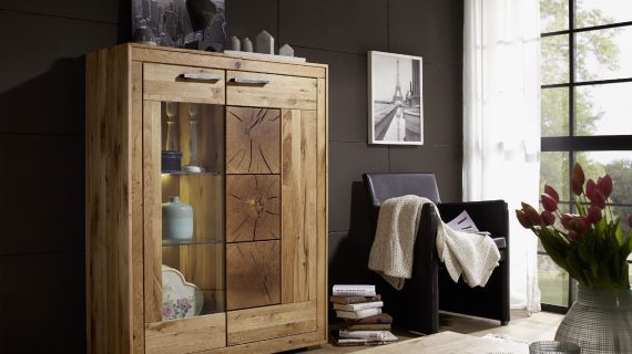 miniaturka Kredens Lux Dębowy Mebel do Przechowywania