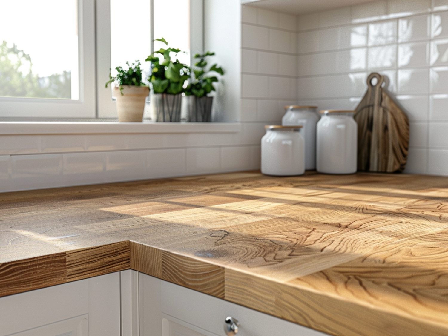 Drewniany blat kuchenny z litego dębu w rustykalnej aranżacji