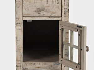 miniaturka Kremowa Szafka Nocna USB Przetarcia – Avola