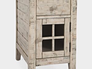 miniaturka Kremowa Szafka Nocna USB Przetarcia – Avola