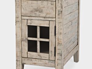 miniaturka Kremowa Szafka Nocna USB Przetarcia – Avola