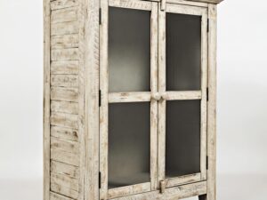 miniaturka Kremowa Komoda Rustykalna Przeszklone Drzwi – Avola