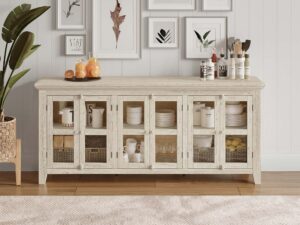 miniaturka Komoda Kość Słoniowa Przeszklone Drzwi – Avola