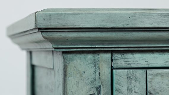 miniaturka Rustykalna Komoda Turkusowa Przetarcia Shabby Chic – Avola