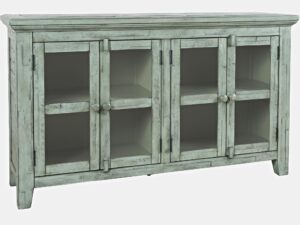 miniaturka Turkusowo-Miętowa Komoda Rustykalna Przeszklone Drzwi – Avola