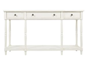 Konsola styl Hampton z drewnianymi akcentami – Avola