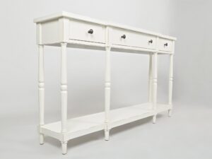 miniaturka Konsola styl Hampton z drewnianymi akcentami – Avola