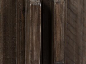 miniaturka Rustykalna Komoda Ciemnobrązowa Drzwi Barn Doors – Avola