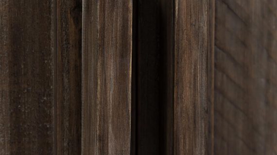 miniaturka Rustykalna Komoda Ciemnobrązowa Drzwi Barn Doors – Avola