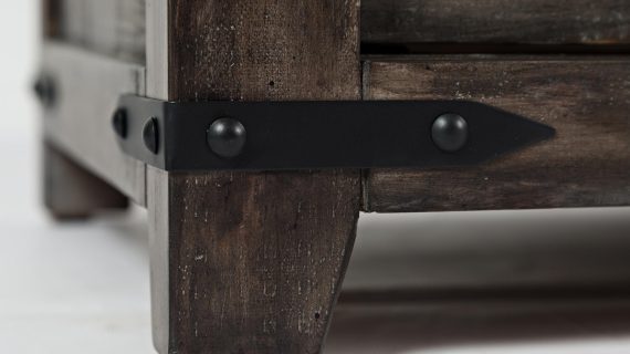 miniaturka Rustykalna Komoda Ciemnobrązowa Drzwi Barn Doors – Avola