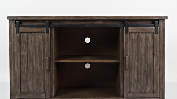 miniaturka Rustykalna Komoda Ciemnobrązowa Drzwi Barn Doors – Avola