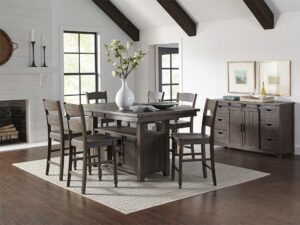 miniaturka Rustykalna Komoda Ciemnobrązowa Drzwi Barn Doors – Avola