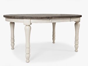 miniaturka Rozkładany Stół z Krzesłami Biały Brązowy Blat – Avola