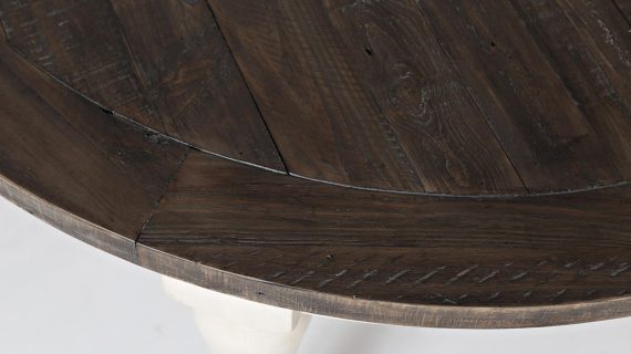 miniaturka Rozkładany Stół z Krzesłami Biały Brązowy Blat – Avola