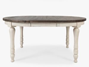 miniaturka Rozkładany Stół z Krzesłami Biały Brązowy Blat – Avola