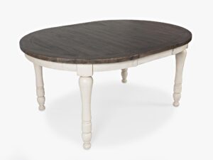 miniaturka Rozkładany Stół z Krzesłami Biały Brązowy Blat – Avola