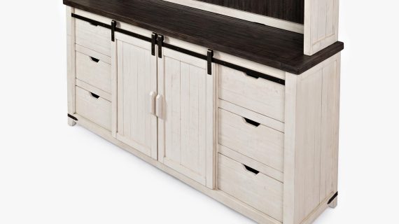 miniaturka Rustykalna Komoda Sosnowa z Drzwiami Barn Doors – Avola