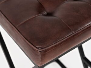 miniaturka Hoker Tapicerowany Naturalna Skóra Ciemna Siena – Avola