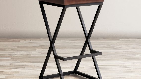 miniaturka Hoker Tapicerowany Naturalna Skóra Ciemna Siena – Avola