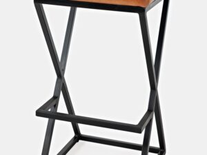 miniaturka Tapicerowany Hoker z Naturalnej Skóry Rdzawo-Brązowy – Avola