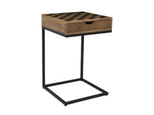 Brązowy stolik szachowy z szufladką – Avola