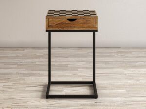 miniaturka Brązowy stolik szachowy z szufladką – Avola