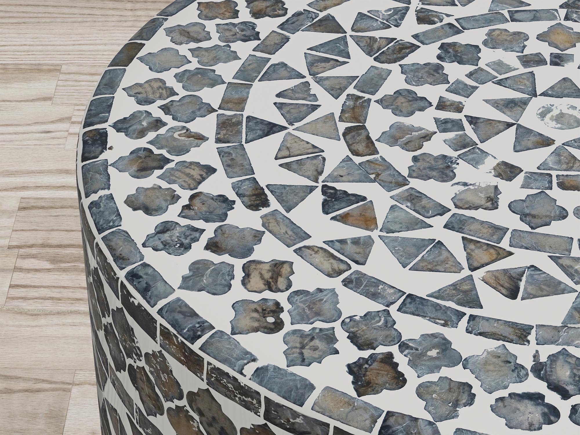 Szary stolik z muszli morskiej Szary stolik z muszli morskiej