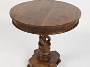 miniaturka Drewniany Stolik Ręcznie Rzeźbiona Spiralna Noga – Avola