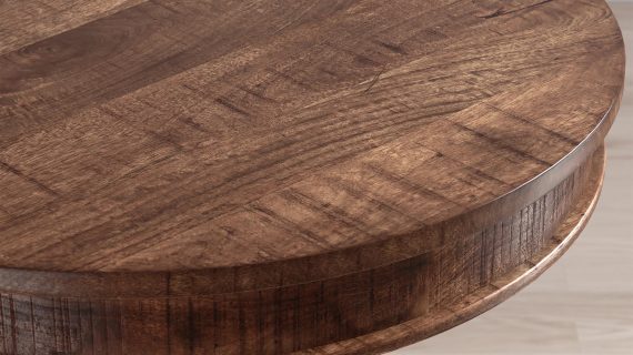 miniaturka Drewniany Stolik Ręcznie Rzeźbiona Spiralna Noga – Avola