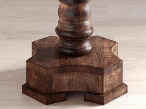 miniaturka Drewniany Stolik Ręcznie Rzeźbiona Spiralna Noga – Avola