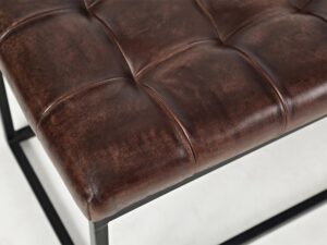 miniaturka Tapicerowana ławka z ciemnej skóry – Sienna Palona – Avola