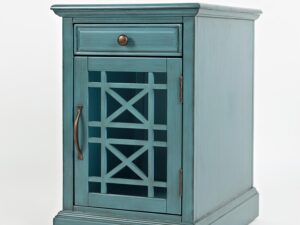 miniaturka Niebieska szafka nocna z szprosami i szufladą – Avola