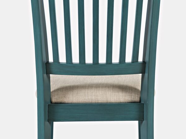 Krzesło turkusowe z oparciem szczebelkowym