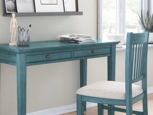 miniaturka Ciemnoniebieskie Krzesło Tapicerowane Shabby-Chic – Avola