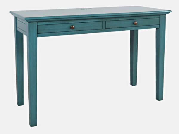 Ciemnoniebieskie biurko z gniazdem USB