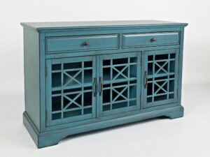 miniaturka Komoda z efektem przetarcia w kolorze niebieskim – Avola