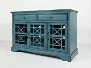 miniaturka Komoda z efektem przetarcia w kolorze niebieskim – Avola