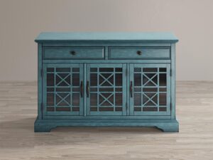 miniaturka Komoda z efektem przetarcia w kolorze niebieskim – Avola