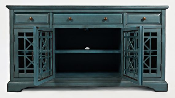 miniaturka Ciemnoniebieska komoda z dekoracyjnym wykończeniem – Avola