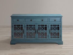 miniaturka Ciemnoniebieska komoda z dekoracyjnym wykończeniem – Avola