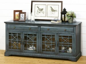 miniaturka Ciemnoniebieska komoda vintage z delikatnym przetarciem – Avola