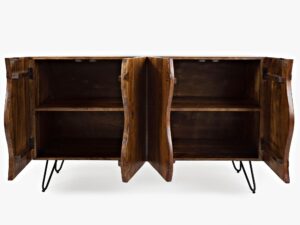 miniaturka Komoda loftowa orzechowa z metalową podstawą – Avola