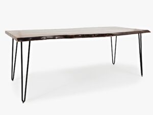 miniaturka Industrialny stół z orzechowym blatem i metalowymi nogami – Avola