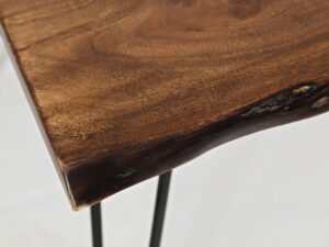 miniaturka Industrialny stół z orzechowym blatem i metalowymi nogami – Avola