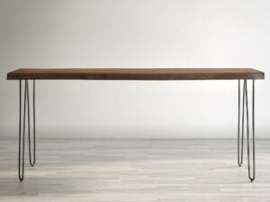 miniaturka Industrialny stół z orzechowym blatem i metalowymi nogami – Avola