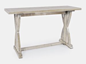 miniaturka Konsola retro z jasnego drewna z wzorem jodełki – Avola